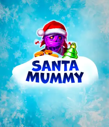 Оцените уникальный слот "Santa Mummy" от Belatra, где Санта-мумия привносит праздничное настроение. На изображении представлена мумия, одетая в костюм Санты, окруженная синими морозными узорами. Она напоминает атмосферу зимних праздников. Название игры "Santa Mummy" выделено крупными белыми буквами на голубом облаке.